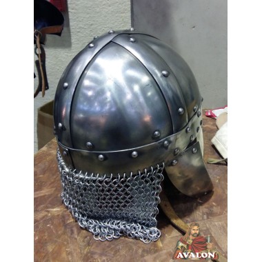 Wikinger-Helm mit Maske - Wikingerhelm mit Messingmaske