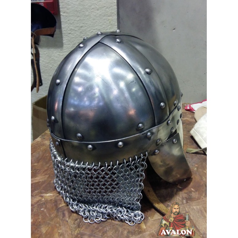 Wikinger-Helm mit Maske - Wikingerhelm mit Messingmaske