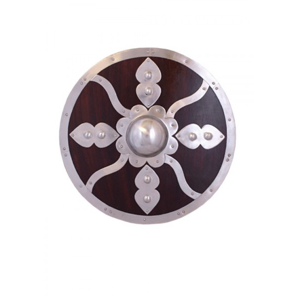 Rundschild mit stahlbeschlägen