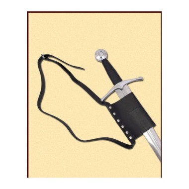 Gürtel mit Schwerthalterung aus schwarzem Leder