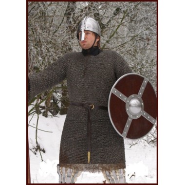 Kettenhemd Hauberk-unvernietet-ID8mm-brüniert