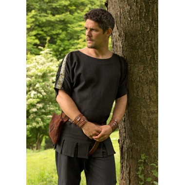 Römische Tunika-kurzarm-schwarz