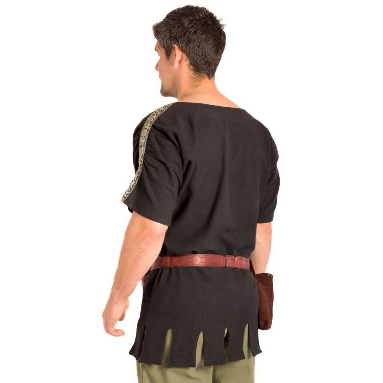 Römische Tunika-kurzarm-schwarz