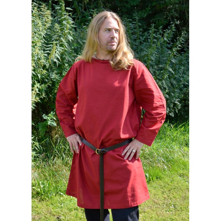 Langarm-Tunika aus Baumwolle-rot