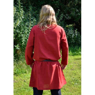 Langarm-Tunika aus Baumwolle-rot