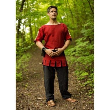 Römische Tunika-kurzarm-dunkelrot
