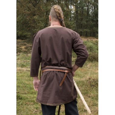 Wikinger Tunika aus Baumwolle-dunkelbraun