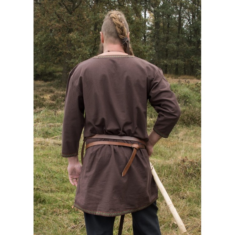 Wikinger Tunika aus Baumwolle-dunkelbraun