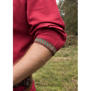 Wikinger Tunika aus Baumwolle-dunkelrot