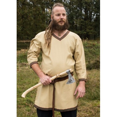 Wikinger Tunika aus Baumwolle-beige