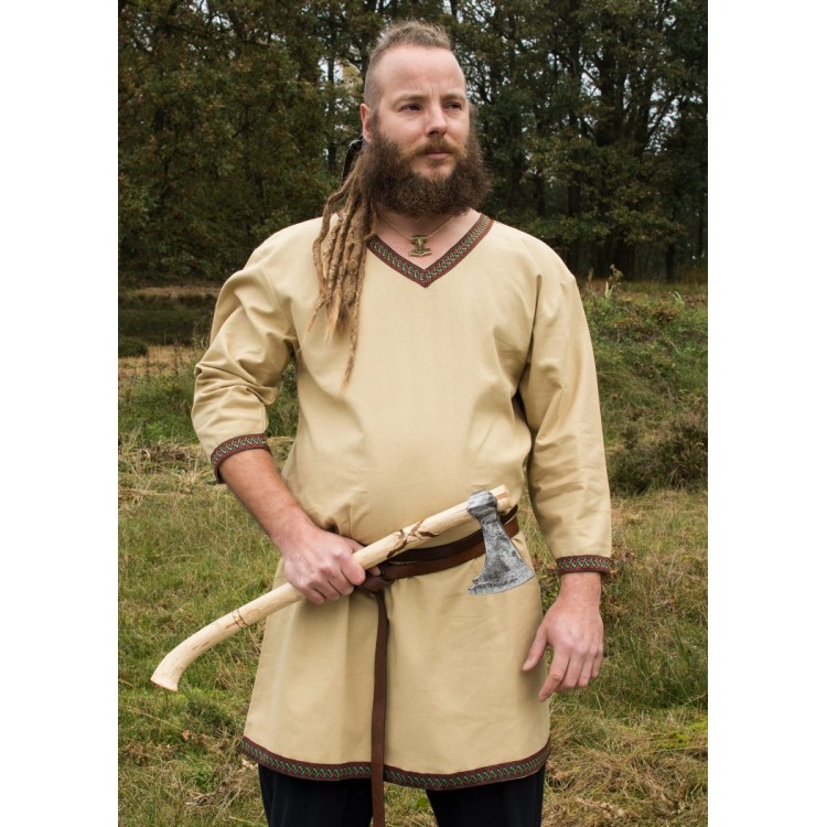 Wikinger Tunika aus Baumwolle-beige