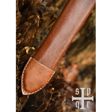 Mittelalterliche Schwertscheide aus Leder mit Gürtel