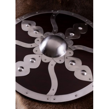 Rundschild mit stahlbeschlägen