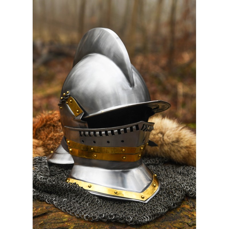 Burgonet - Sturmhaube Helm, 1,2 mm Stahl