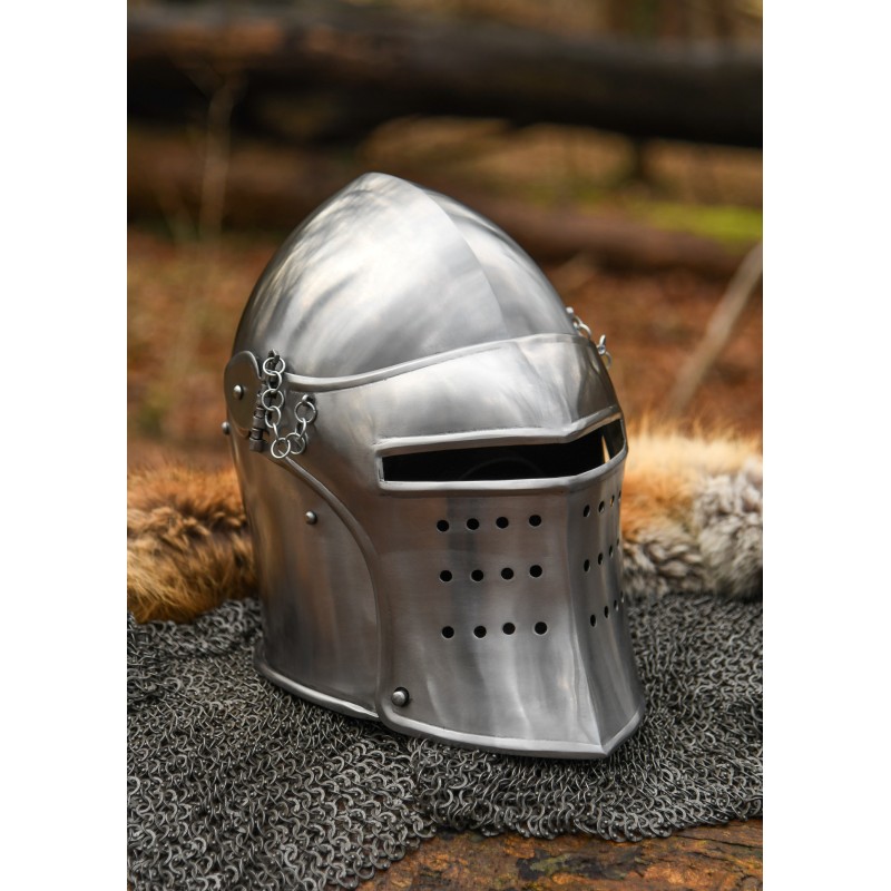 Mittelalter-Beckenhaube mit Klappvisier