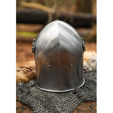 Mittelalter-Beckenhaube mit Klappvisier