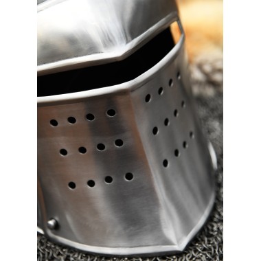 Mittelalter-Beckenhaube mit Klappvisier