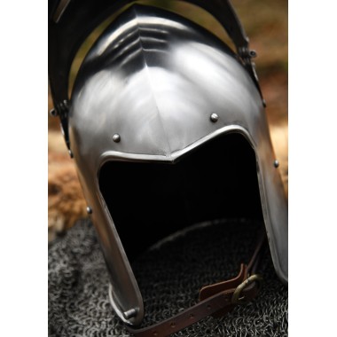Mittelalter-Beckenhaube mit Klappvisier