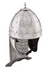 Spangenhelm mit Wangenklappen und Brünne, 2 mm Stahl