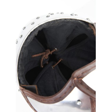 Spangenhelm mit Wangenklappen und Brünne, 2 mm Stahl