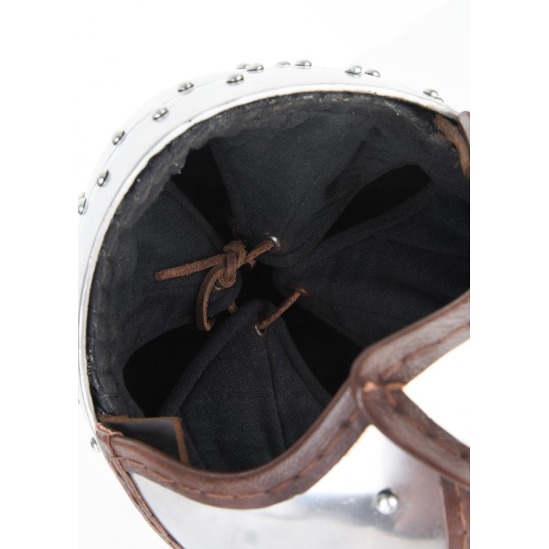 Spangenhelm mit Wangenklappen und Brünne, 2 mm Stahl