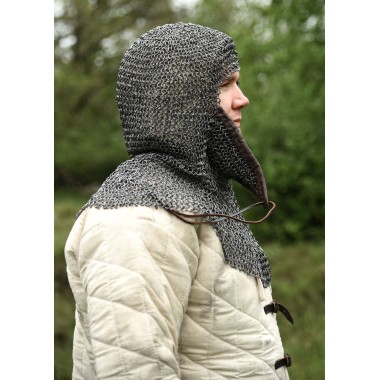 Kettenhaube mit dreieckigem Mundschutz, ID8mm, unbehandelt