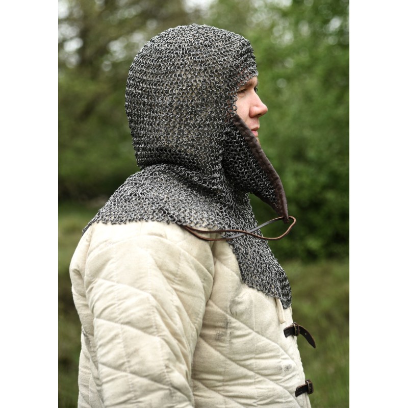 Kettenhaube mit dreieckigem Mundschutz, ID8mm, unbehandelt