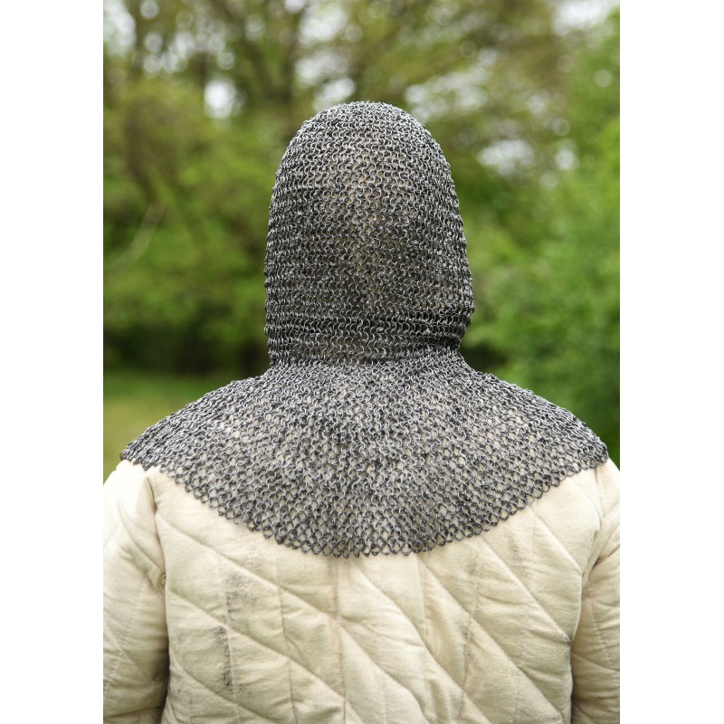 Kettenhaube mit dreieckigem Mundschutz, ID8mm, unbehandelt