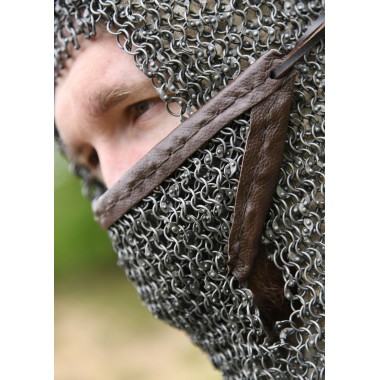 Kettenhaube mit dreieckigem Mundschutz, ID8mm, unbehandelt