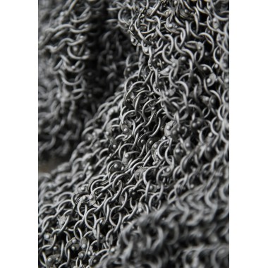 Kettenhaube mit dreieckigem Mundschutz, ID8mm, unbehandelt