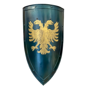 Mittelalterlicher mandelförmiger Schild mit Greif