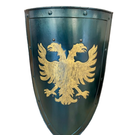 Mittelalterlicher mandelförmiger Schild mit Greif