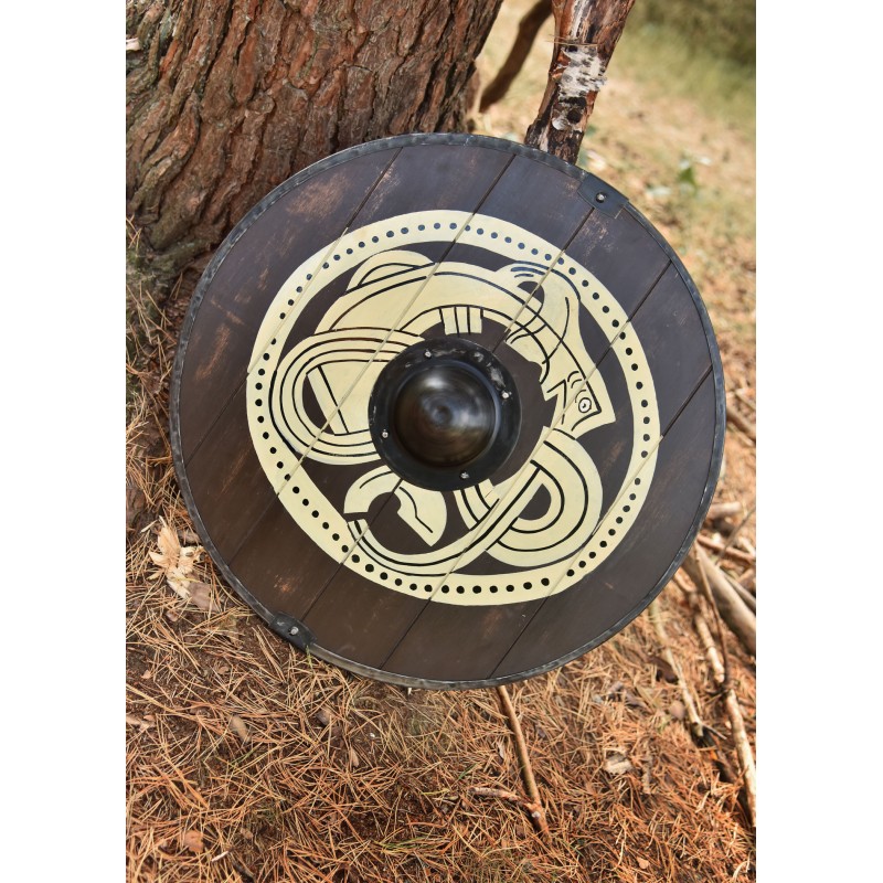 Wikinger Rundschild mit Greiftier-Motiv