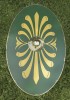 Kavallerieschild Parma Equestris mit bemaltem Leinenüberzug