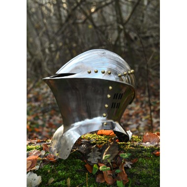 Deutscher Stechhelm, um 1500, 1,6 mm Stahl