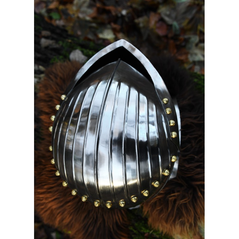 Deutscher Stechhelm, um 1500, 1,6 mm Stahl