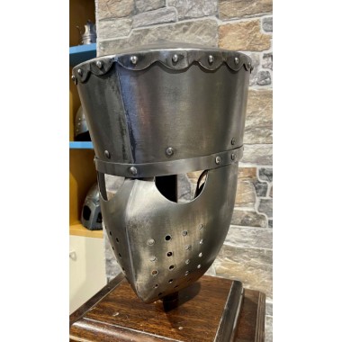 Kreuzritter Helm - Topfhelm Kampf - Schaukampfhelm