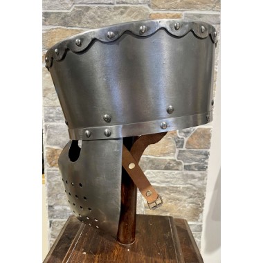 Kreuzritter Helm - Topfhelm Kampf - Schaukampfhelm