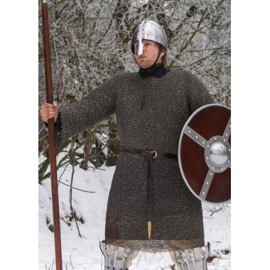 Kettenhemd Hauberk Flachring rund gemischt, unbehandelt