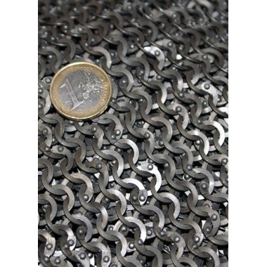 Kettenhemd Hauberk Flachring rund gemischt, unbehandelt