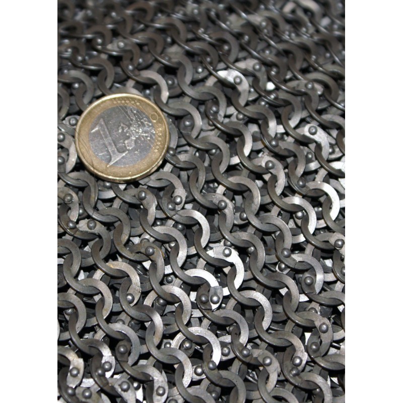 Kettenhemd Hauberk Flachring rund gemischt, unbehandelt