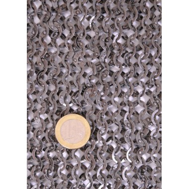 Kettenhemd Hauberk, Flachring, ID 8 mm