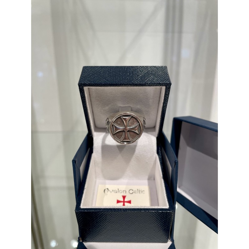Templerring mit Kreuz, Silber 925