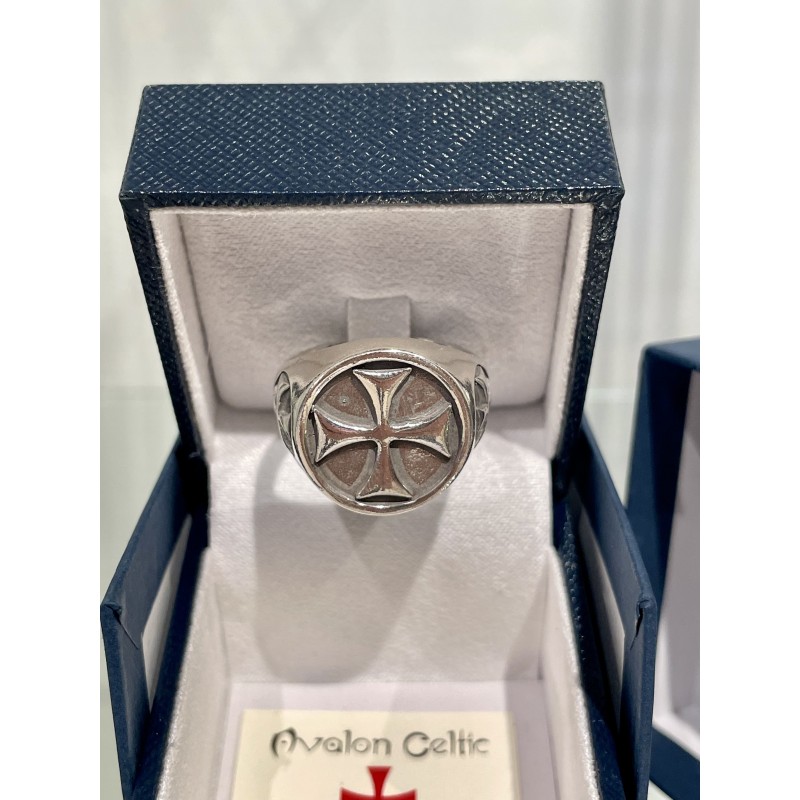 Templerring mit Kreuz, Silber 925