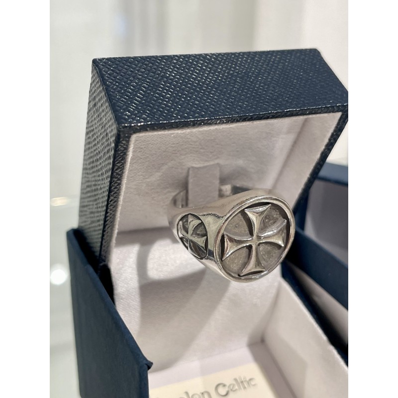 Templerring mit Kreuz, Silber 925
