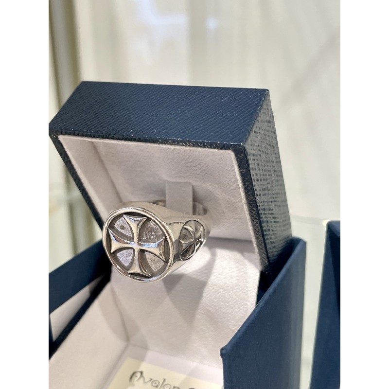 Templerring mit Kreuz, Silber 925