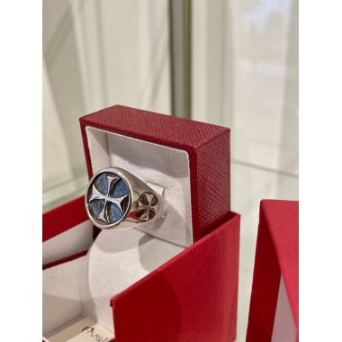 Templerring mit Kreuz, Silber 925