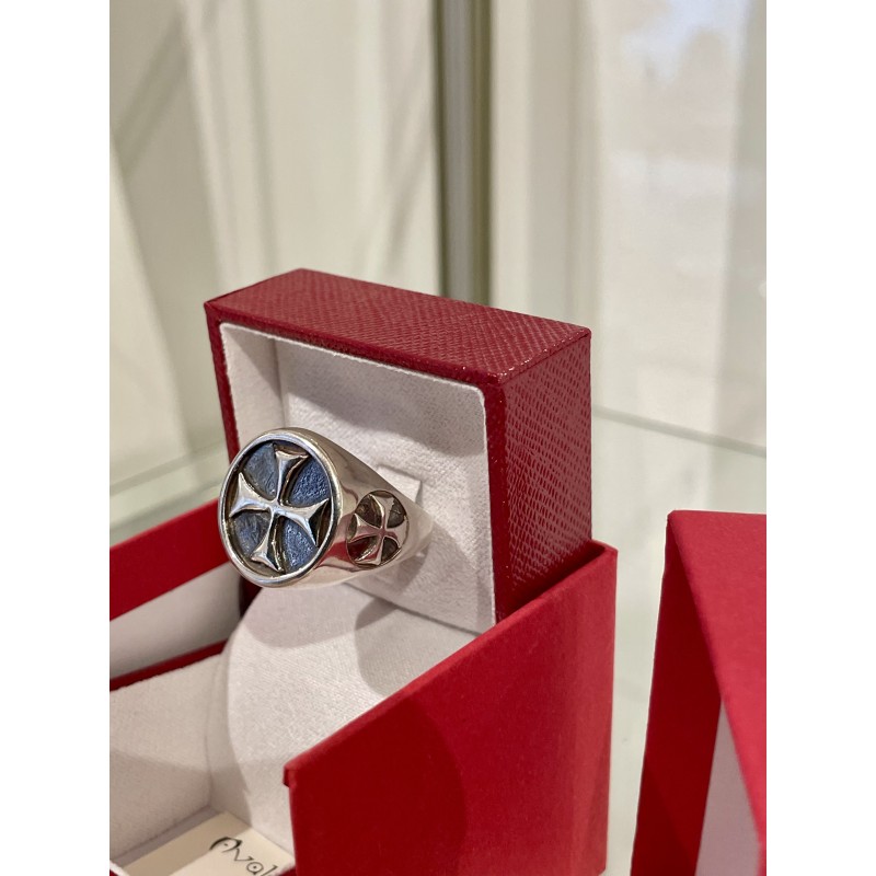 Templerring mit Kreuz, Silber 925
