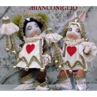 Elfe Kobold Weiße Kaninchen - Porzellanpuppe