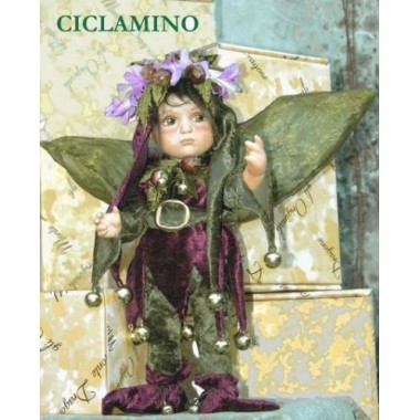 Elfe Fee Alpenveilchen, Porzellanpuppe.